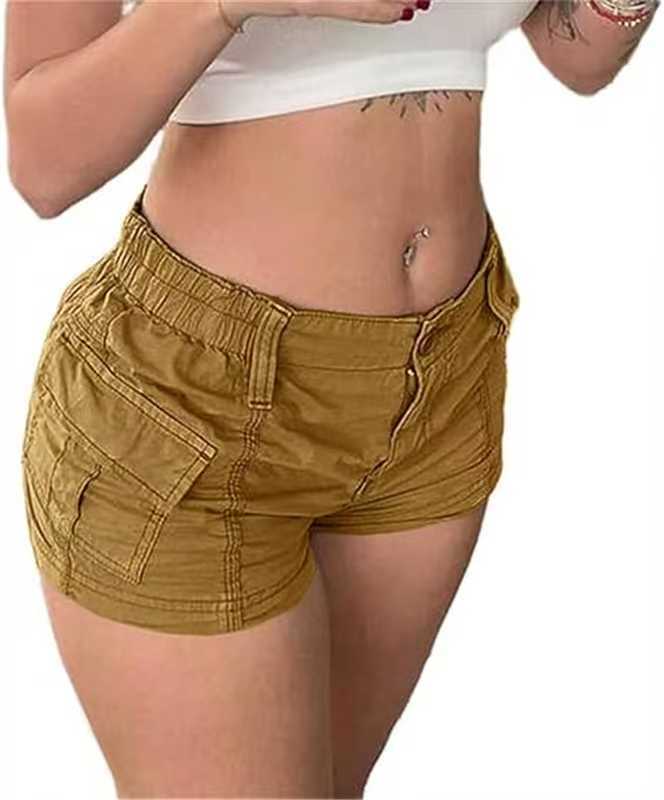 Damen bequeme Cargo-Shorts mit elastischem Bund und praktischen Taschen Drune