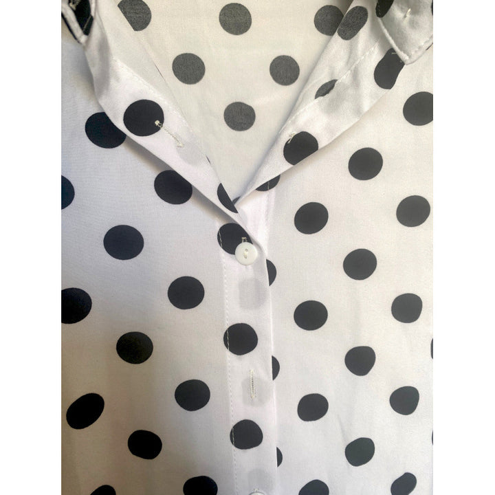 Damen ärmellose Bluse mit Punkten Drune
