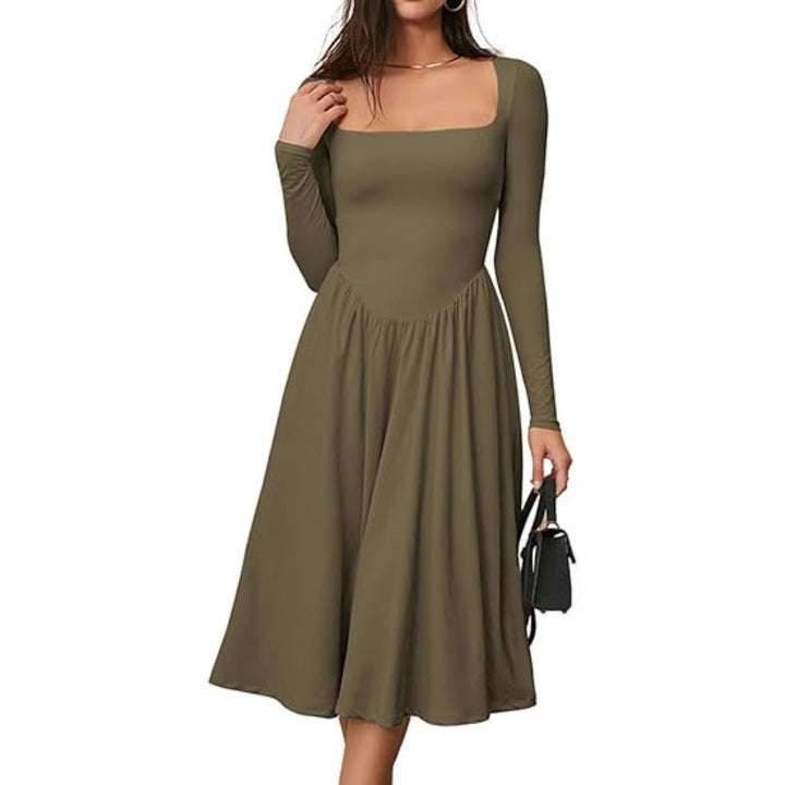 Damen Elegantes Langarm-Sommerkleid Drune