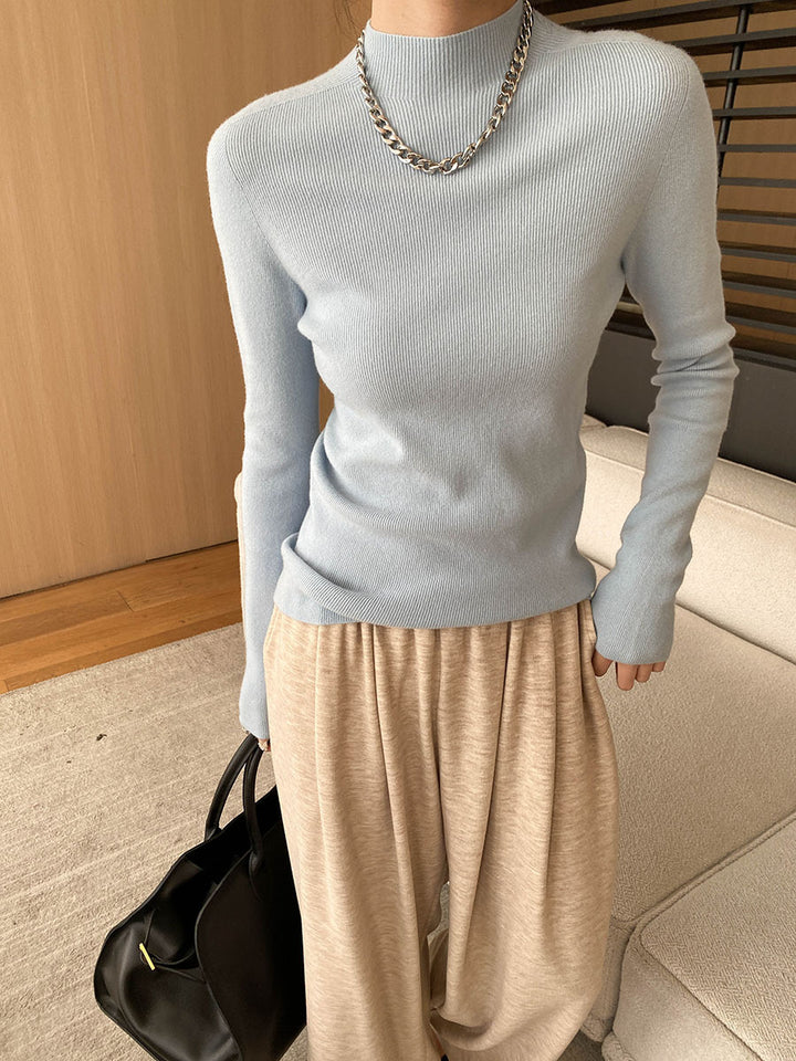 Damen Feinstrickpullover mit hohem Kragen und eleganter Passform Drune