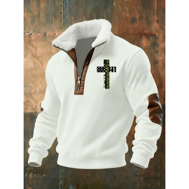 Herren Klassischer Kapuzenpullover mit Fleece-Detail Drune