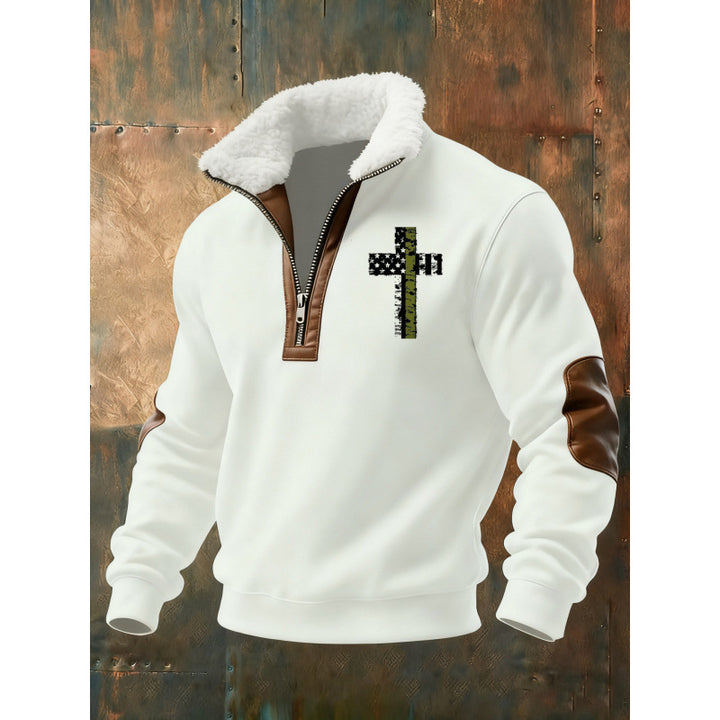 Herren Klassischer Kapuzenpullover mit Fleece-Detail Drune