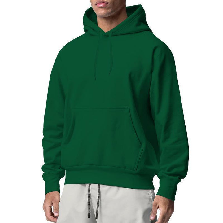 Herren nan Premium-Kapuzenpullover mit Kängurutasche, innen angerautem Fleece, verstärkter Nackennaht und geripptem Saum Drune
