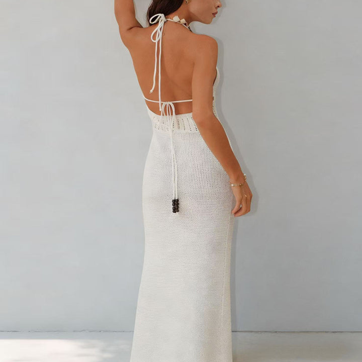 Damen elegantes Strickmaxikleid mit raffinierten Details Drune