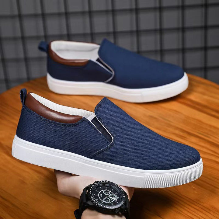 Herren nan Canvas-Slip-On Sneaker mit elastischen Einsätzen, gepolsterter Fersenmanschette und leichter EVA-Sohle Drune