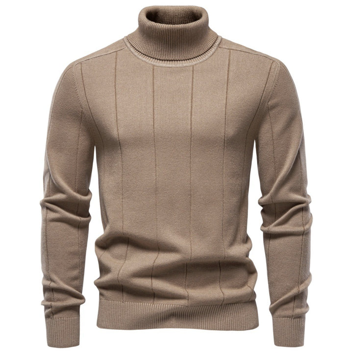 Herren Rollkragenpullover aus hochwertigem Feinstrick mit vertikaler Strukturnaht Drune