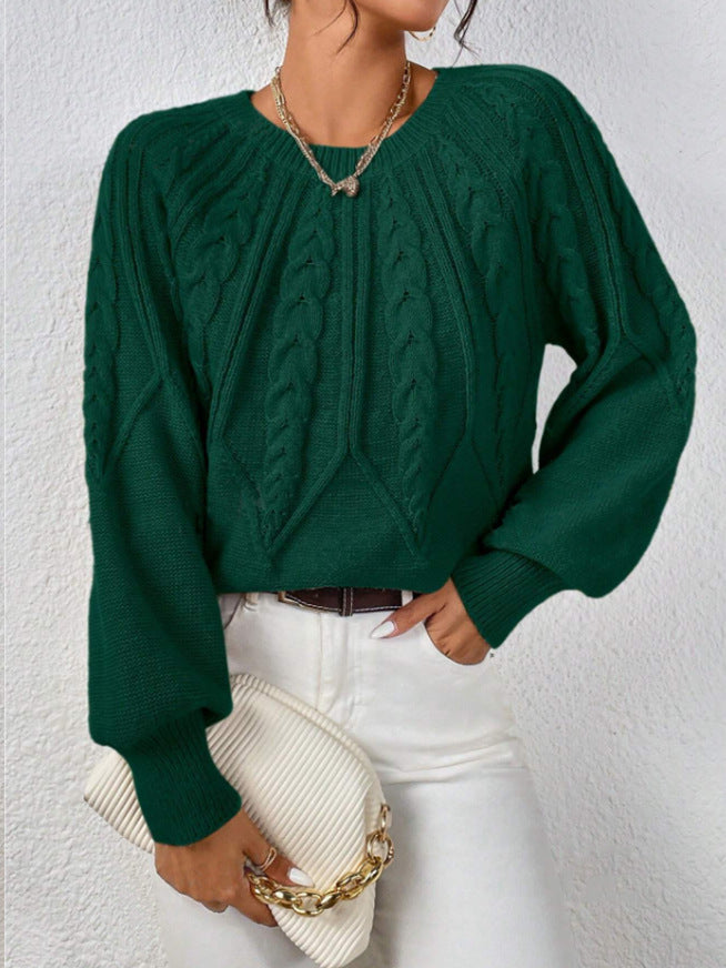 Damen Grobstrickpullover mit detailverliebtem Zopfmuster und weitem Schnitt Drune