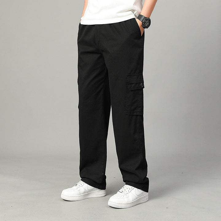 Men's  relaxed cargo pants with multi-pocket utility design and elastic waist Drune