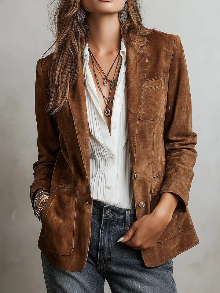 Damen Eleganter Wildlederblazer Drune
