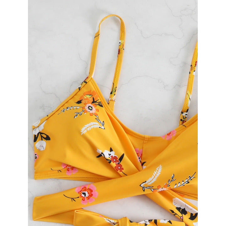 Damen Bikiniset mit hohem Bund und geknotetem Oberteil Drune