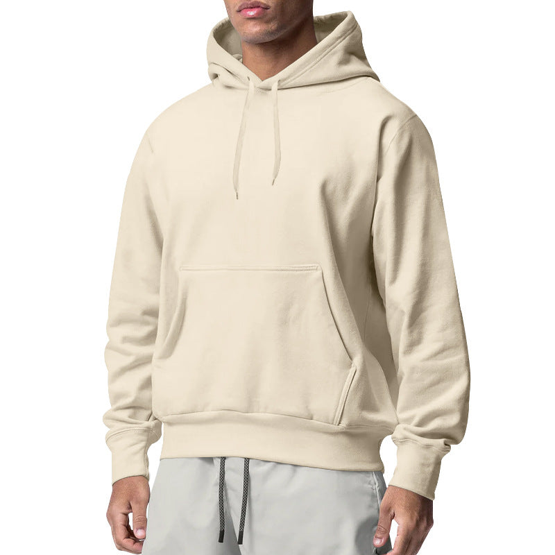 Herren nan Kapuzenpullover mit Kängurutasche, Relaxed-Fit und gerippten Bündchen Drune