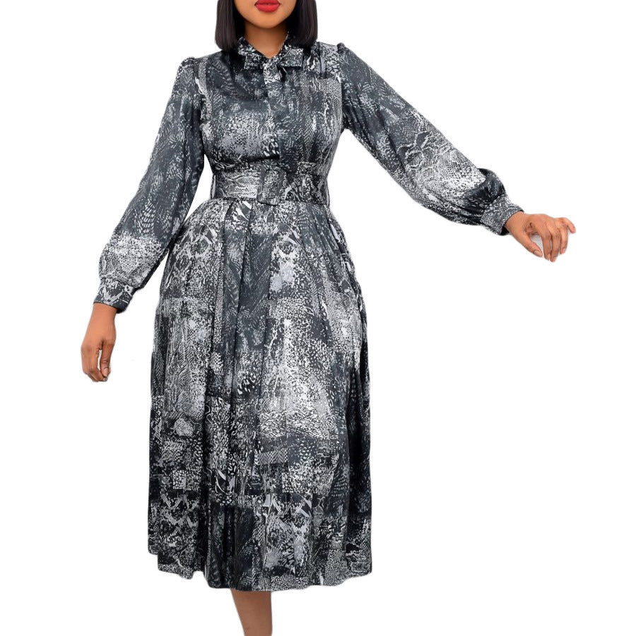 Damen Midi-Kleid mit eleganter Schleife und moderner Gürtelakzentuierung Drune