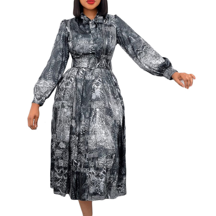 Damen Midi-Kleid mit eleganter Schleife und moderner Gürtelakzentuierung Drune