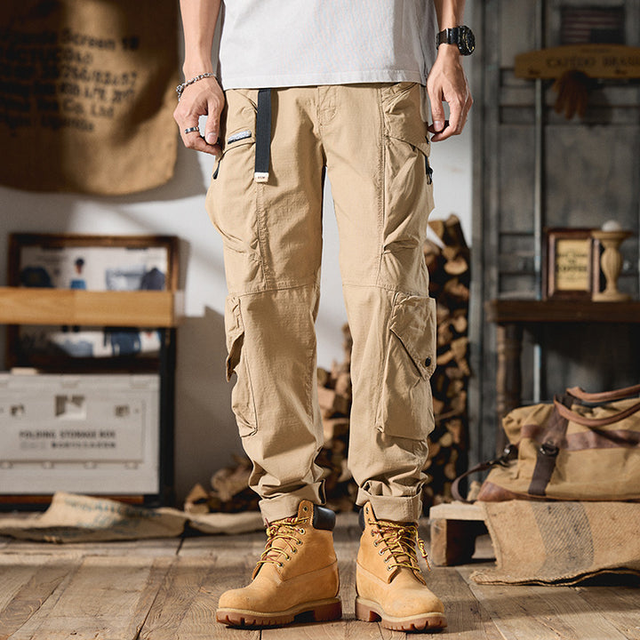 Herren Cargo-Hose im Utility-Stil mit verstärkten Knien und verstellbarem Saum Drune