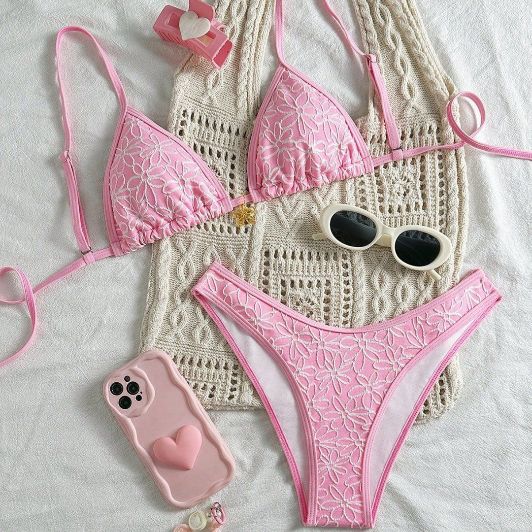 Damen Blumendekoriertes Bikini-Set Drune