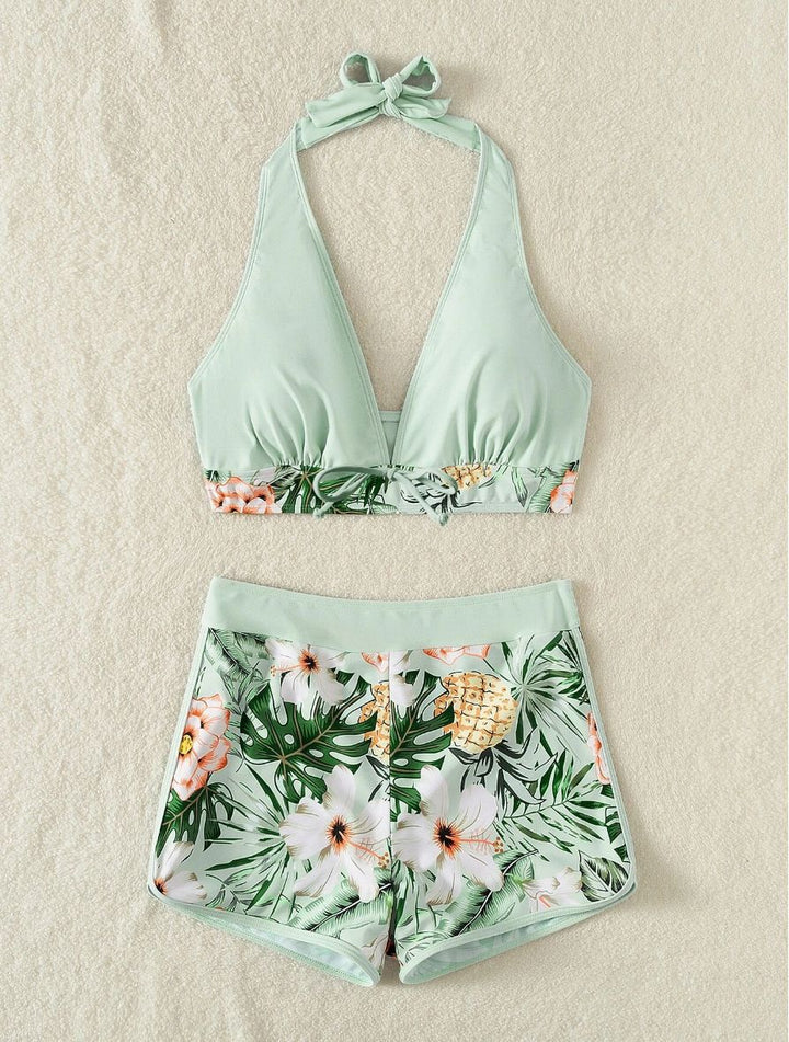Damen Sportliches Bikiniset mit floralem Design Drune