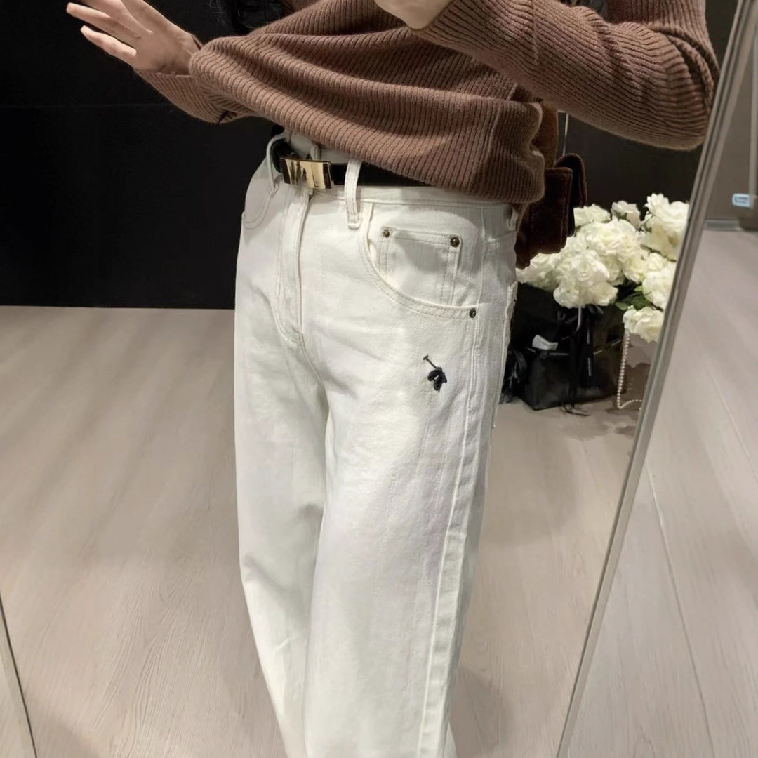 Damen Weite High-Waist Jeans Drune