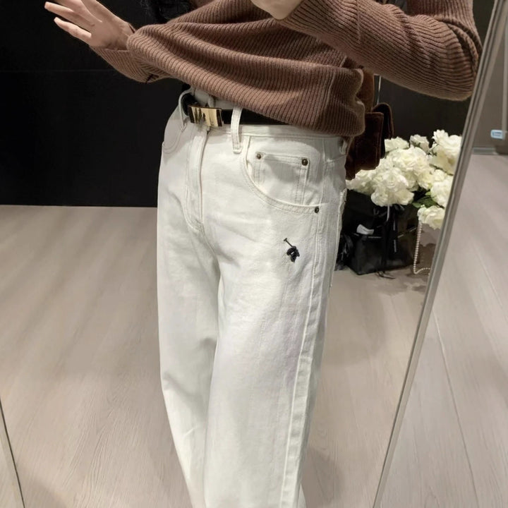 Damen Weite High-Waist Jeans Drune