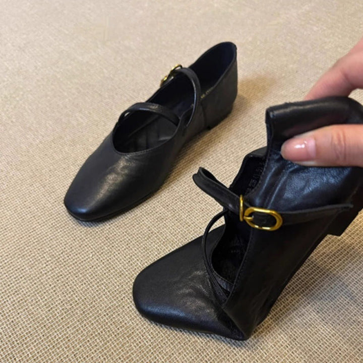 Damen Ballerina-Schuhe mit verstellbarem Riemchen und bequemem Fußbett Drune