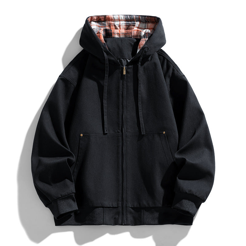 Herren Sportliche Kapuzenjacke mit Fleece-Futter Drune
