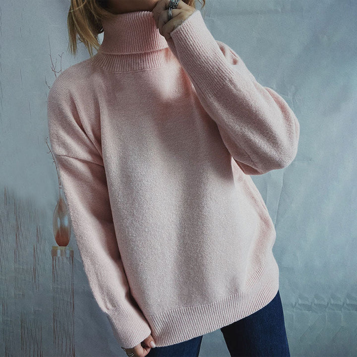 Drune | Einfarbiger Warmer Strickpullover Für Alltag