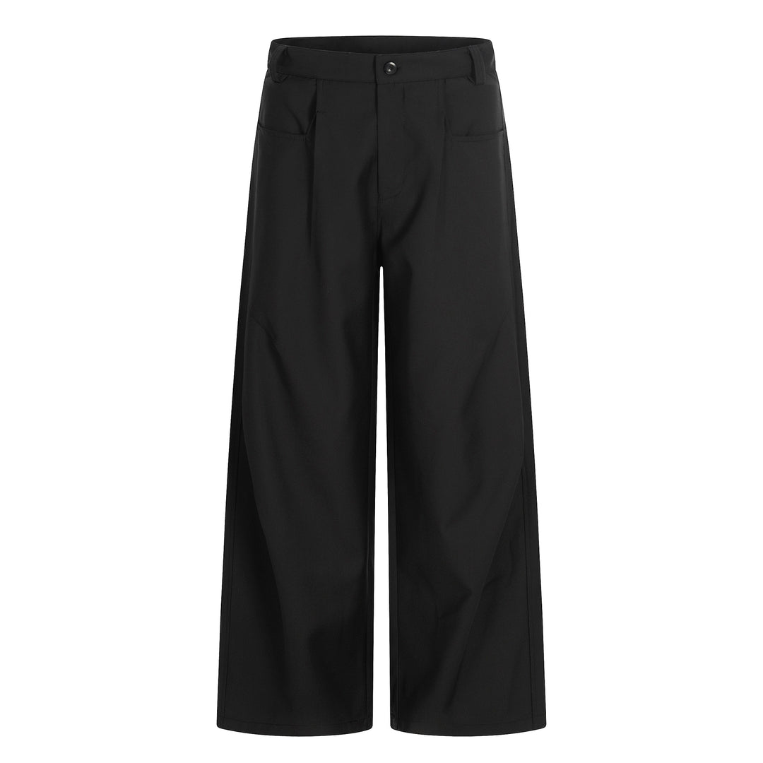 Damen Weite Culotte-Hose mit Bundfalten, hoher Taille und aufgesetzten Taschen Drune