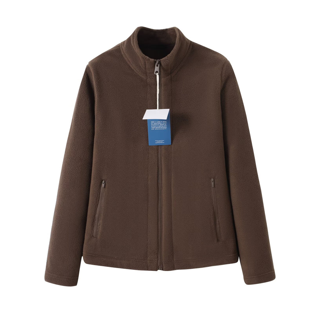 Damen Fleecejacke mit hochschließendem Kragen und seitlichen Reißverschlusstaschen Drune