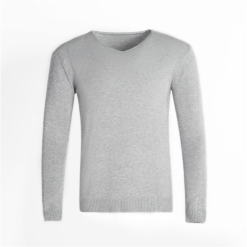 Herren nan feiner V-Ausschnitt-Pullover aus Baumwoll-Merino-Mix mit schmaler Silhouette Drune