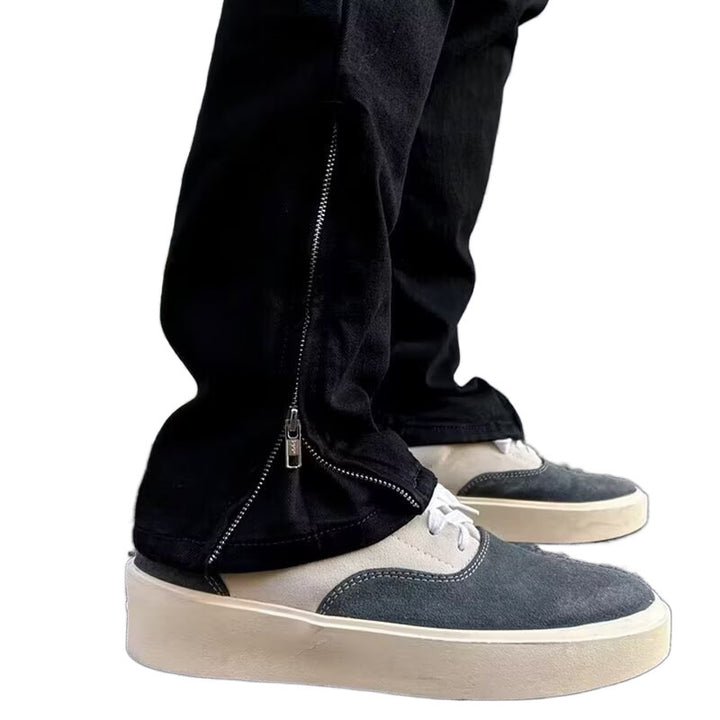 Herren Slim-Fit Zip-Ankle-Hose mit seitlichem Reißverschluss-Detail Drune
