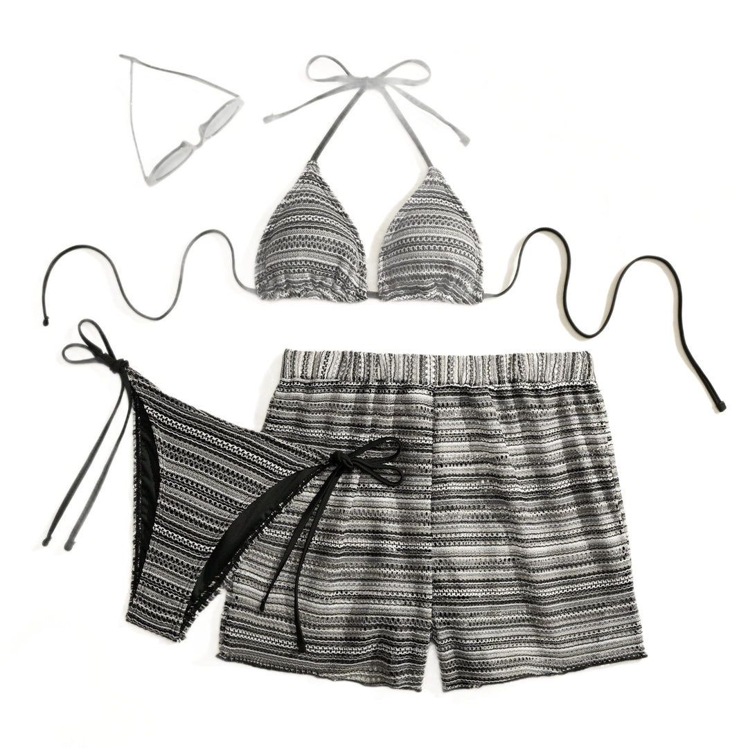 Damen Triangel-Bikini-Set mit luftiger Shorts Drune