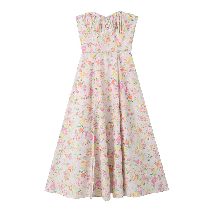 Damen Hochwertiges Maxikleid mit verspieltem Blumenmuster Drune