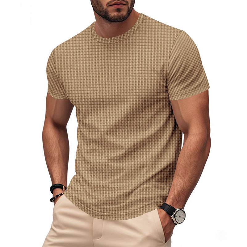 Herren Kurzarm T-Shirt mit strukturiertem Design und atmungsaktiver Baumwolle Drune