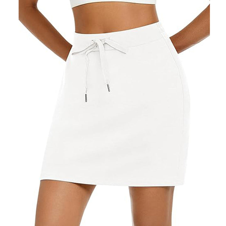 Damen Sportlicher Minirock mit Verstellbarem Kordelzug und Seitlichen Taschen Drune