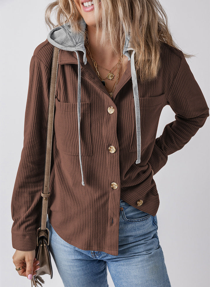 Drune | Revers Knopf Kapuzenjacke