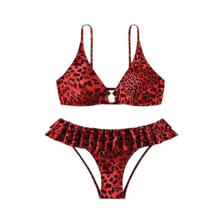 Damen Bikini-Set mit verstellbaren Trägern und Rüschendetails Drune