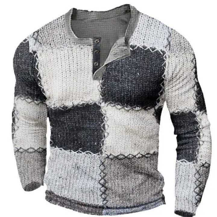 Herren Sportliches Langarmshirt mit Knopfleiste Drune