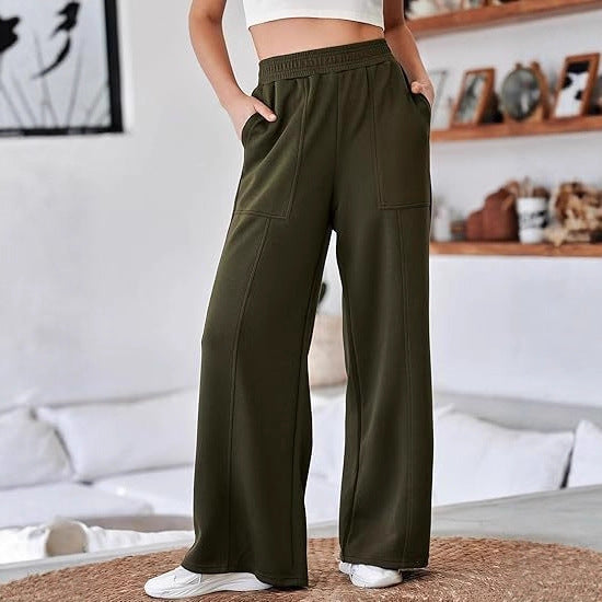 Damen Weite Jersey-Hose mit elastischem Bund und praktischen Taschen Drune