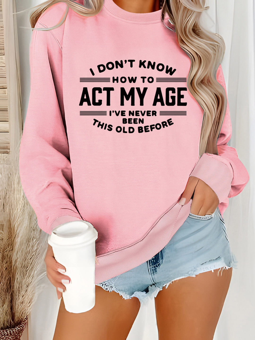 Damen Sweatshirt mit humorvollem Aufdruck und lässigem Schnitt Drune
