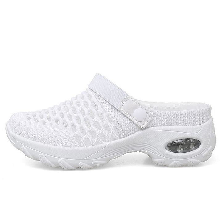 Damen Atmungsaktiver Mesh-Sportclog mit verstellbarem Fersenriemen und Luftdämpfung Drune