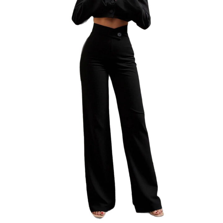 Damen Elegante High-Waist Hose mit weitem Schnitt Drune