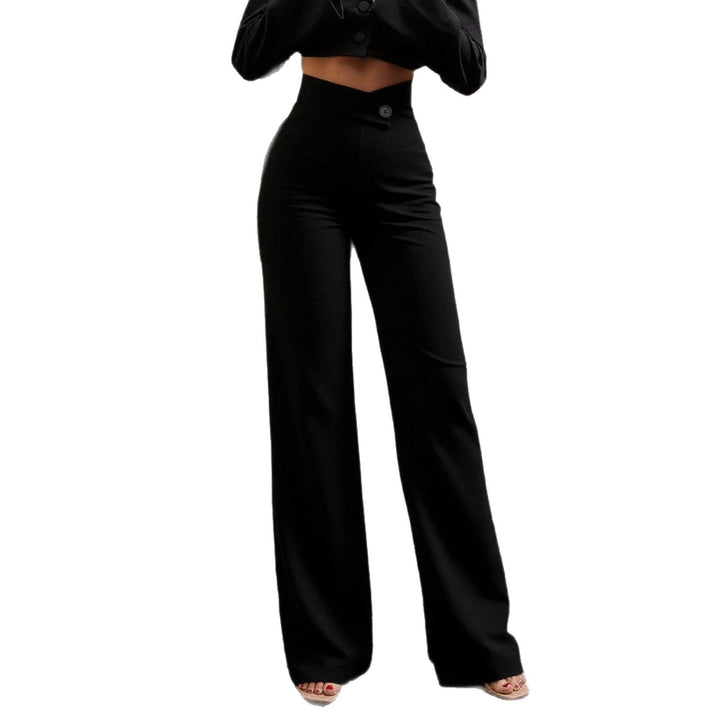 Damen Elegante High-Waist Hose mit weitem Schnitt Drune