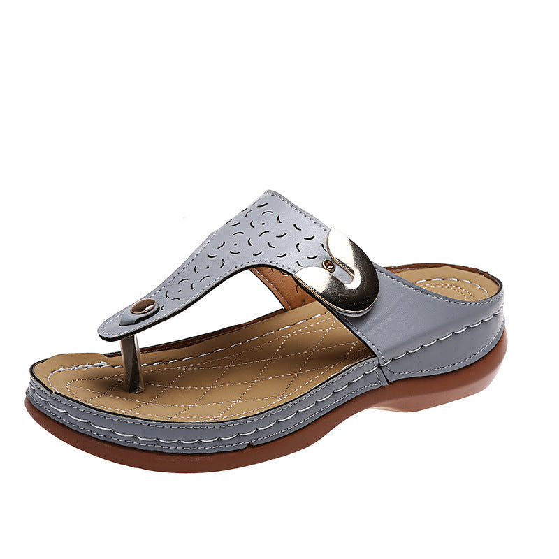 Damen Komfortable Zehentrenner-Sandalen mit modischem Riemen-Design Drune