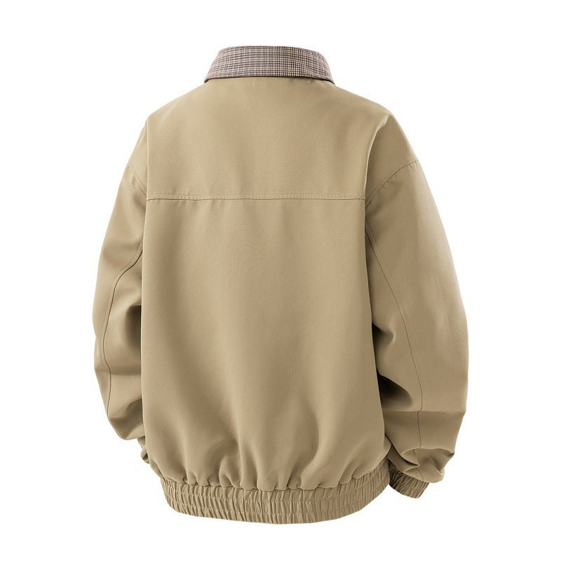 Herren Modische Übergangsjacke mit Karokragen Drune