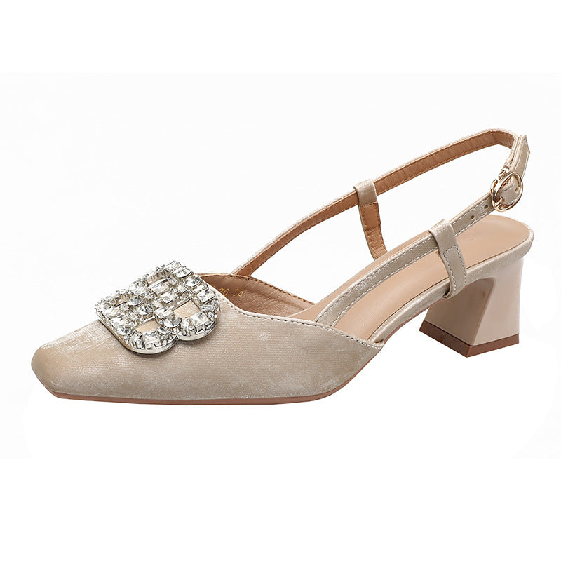 Damen Slingback-Pumps mit funkelndem Schmuck Drune