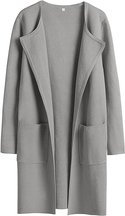 Damen modische Strickjacke mit offenen Front und praktischen Taschen Drune