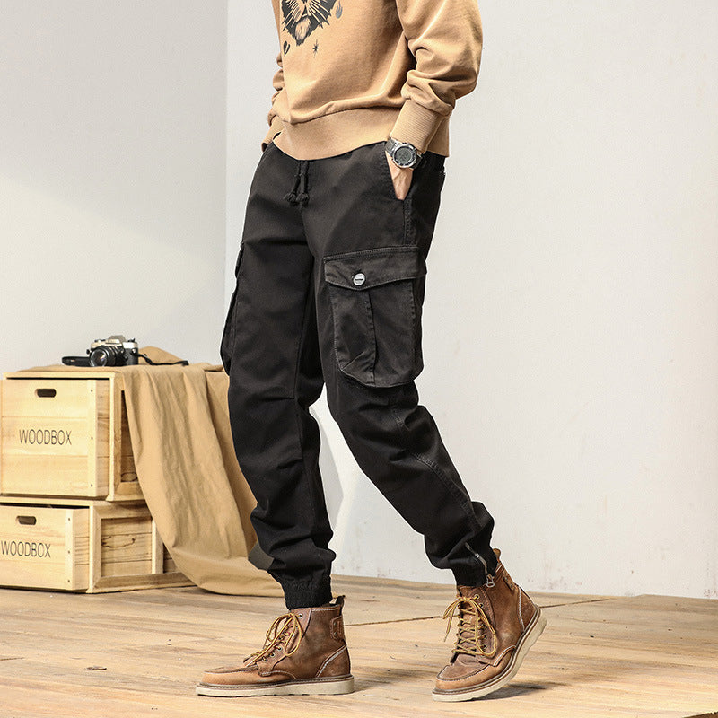 Herren Cargo-Jogginghose im Utility‑Stil mit Tunnelzug, großen Klappentaschen und elastischen Bündchen Drune