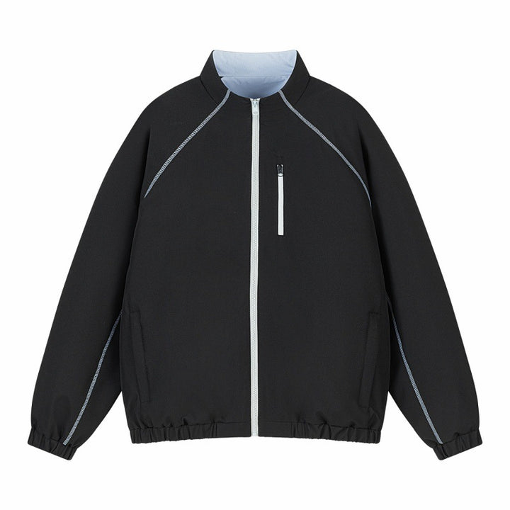 Unisex Leichte Übergangsjacke mit Raglanärmeln, durchgehendem Reißverschluss, Brusttasche und elastischem Saum Drune