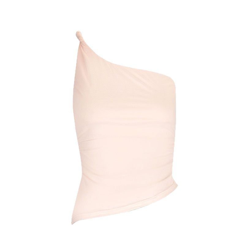 Damen asymmetrisches Top mit elegantem Ein-Schulter-Schnitt und figurformendem Design Drune
