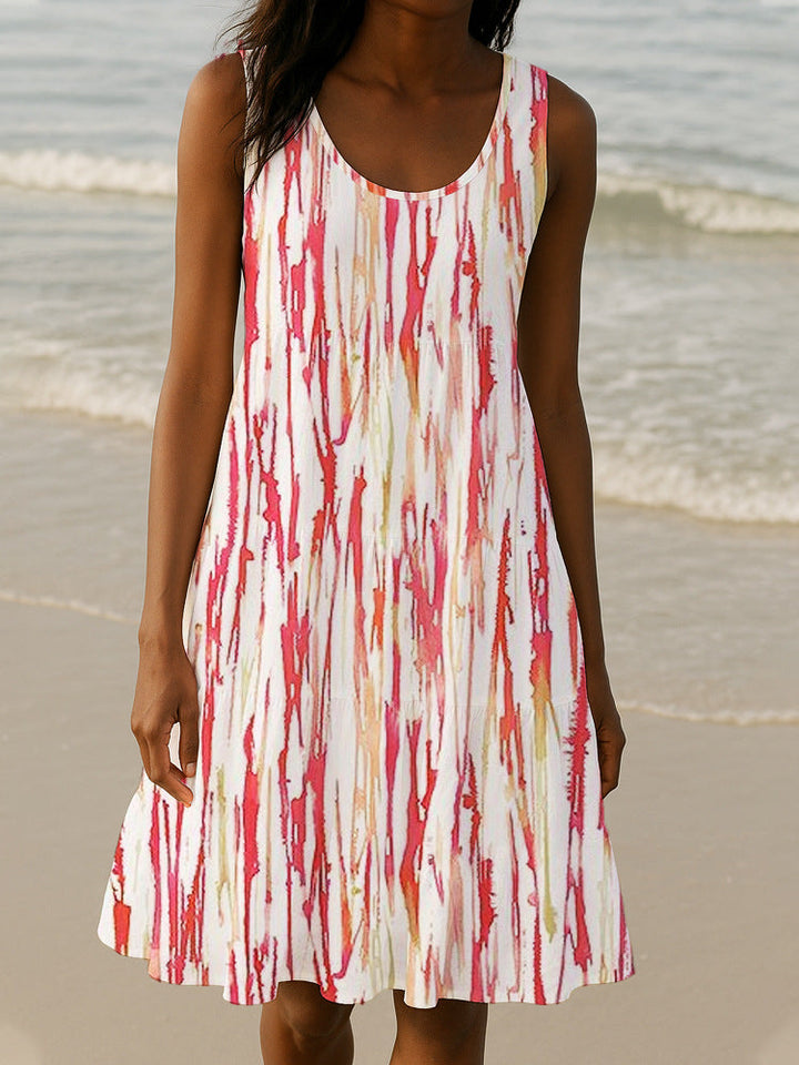 Damen Sommerliches A-Linien Kleid mit einzigartigem Ombre-Design Drune