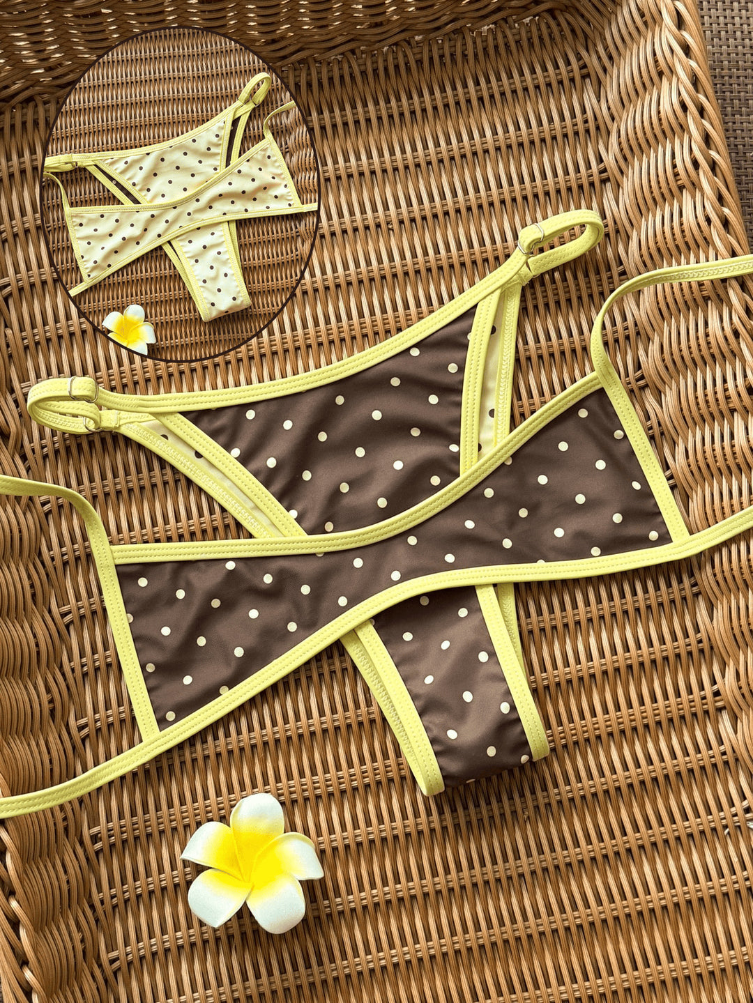 Damen Modischer Slip-Bikini mit trendigen Pünktchen Drune